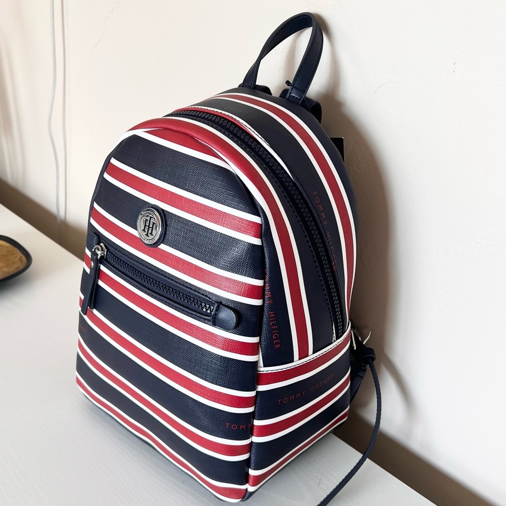 NWT Tommy Hilfiger Blue & Red Stripes Mini Backpack
